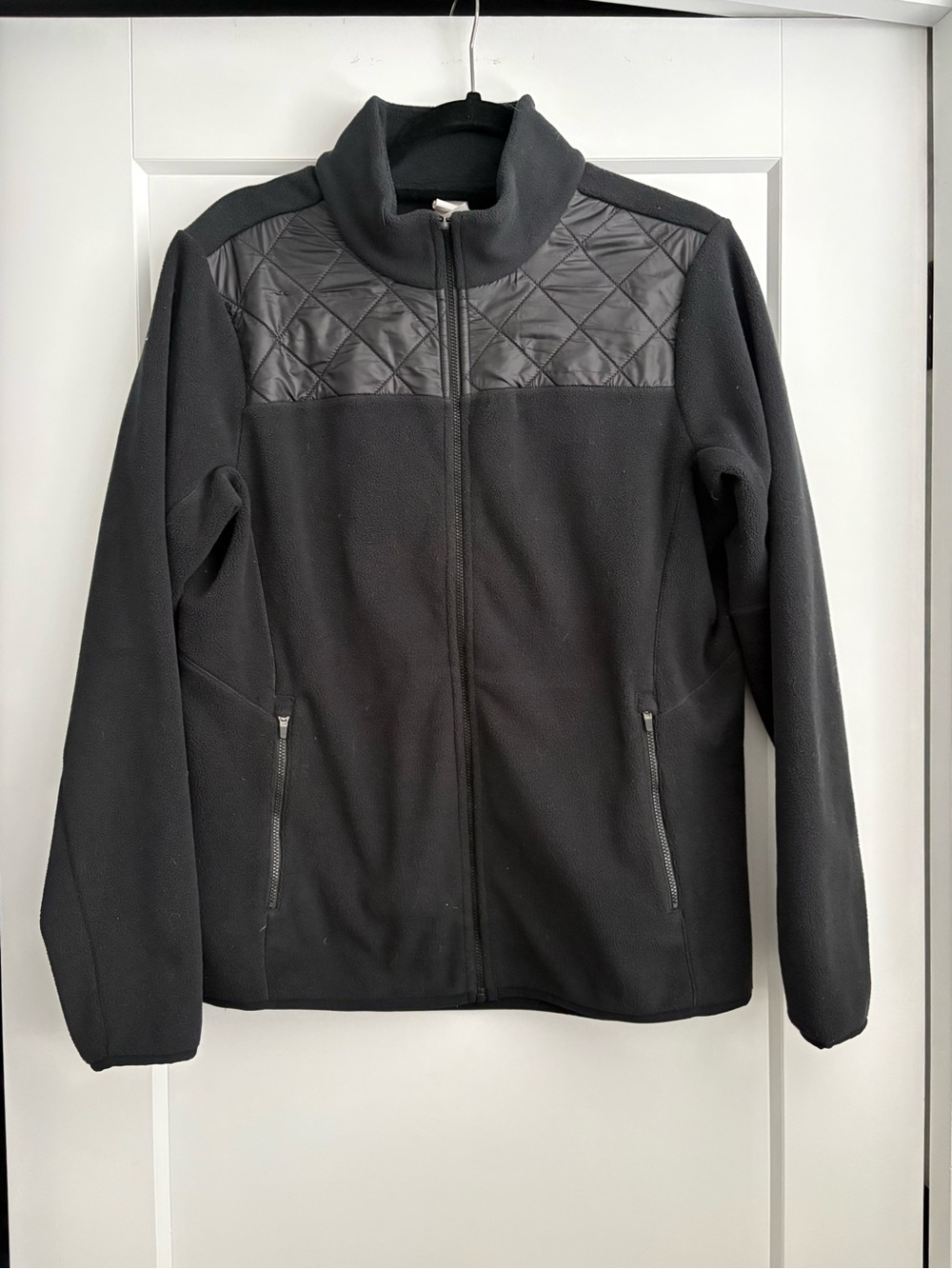 Lole Black Fleece Jacket with Yellow Logo Tag